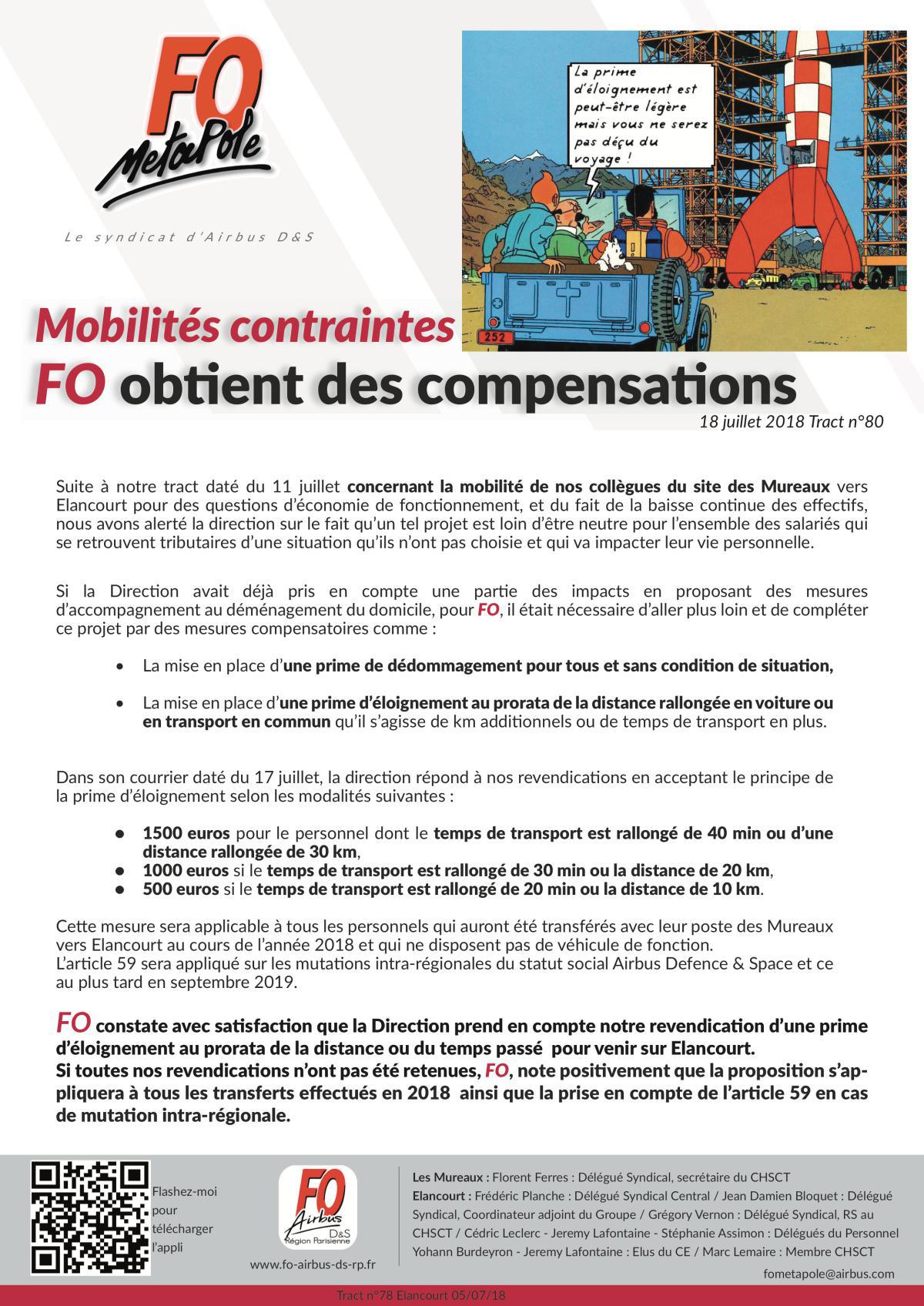 Mobilités contraintes : FO obtient des compensations #2
