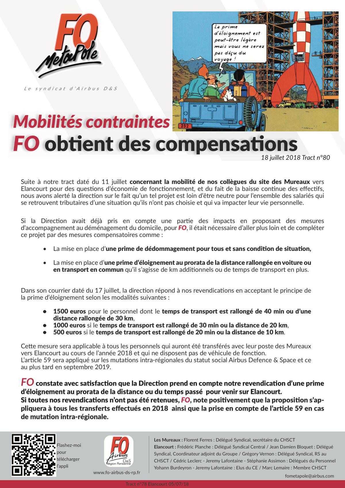 Mobilités contraintes : FO obtient des compensations #2 Mobilités contraintes : FO obtient des compensations #2