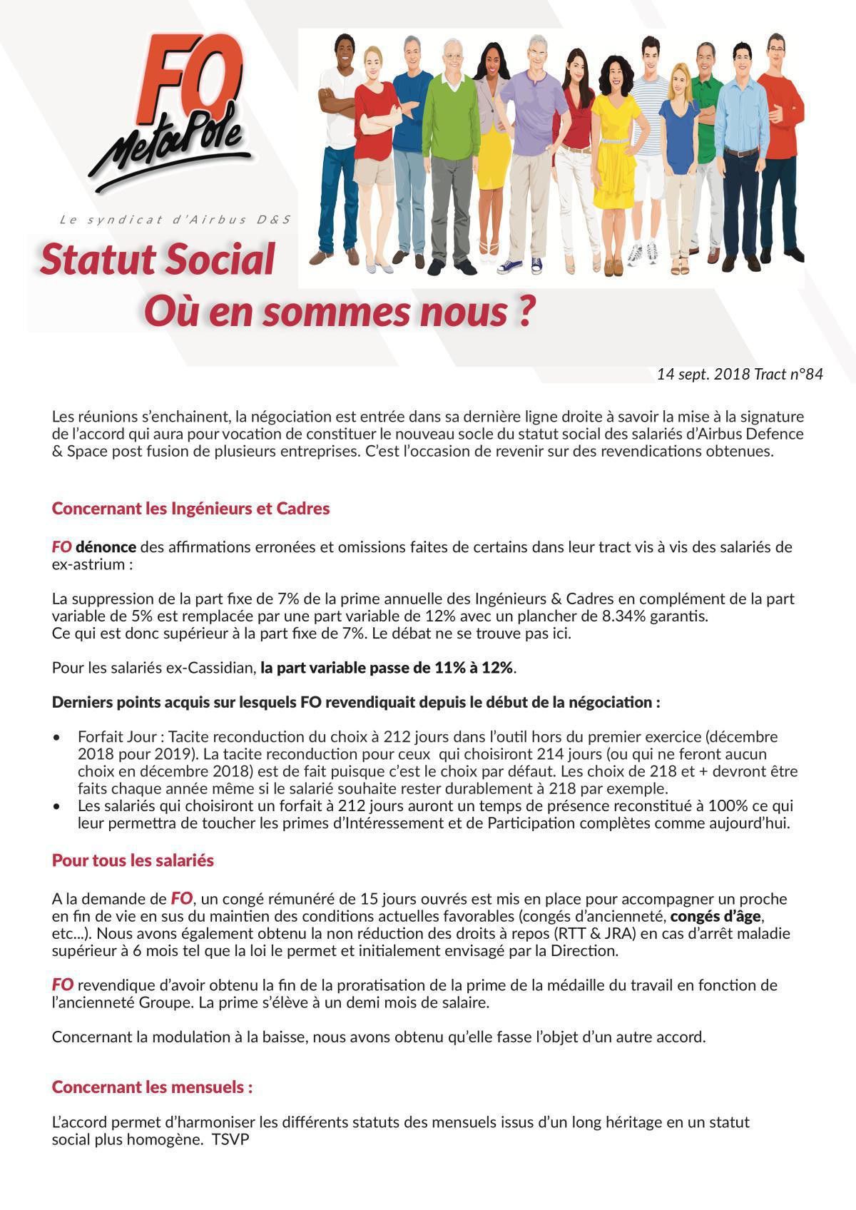 Accord : Statut Social Accord : Statut Social