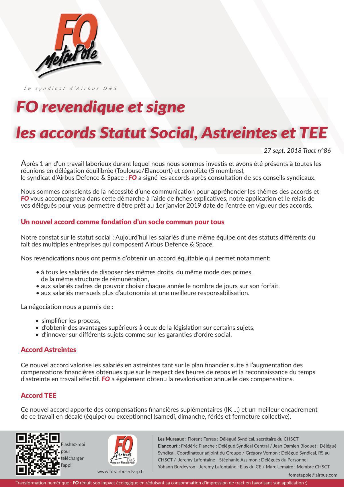 Statut social, pourquoi FO signe ? Statut social, pourquoi FO signe ?