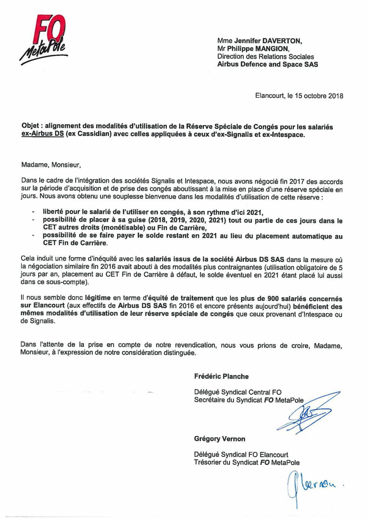 Réserve spéciale - notre revendication Réserve spéciale - notre revendication