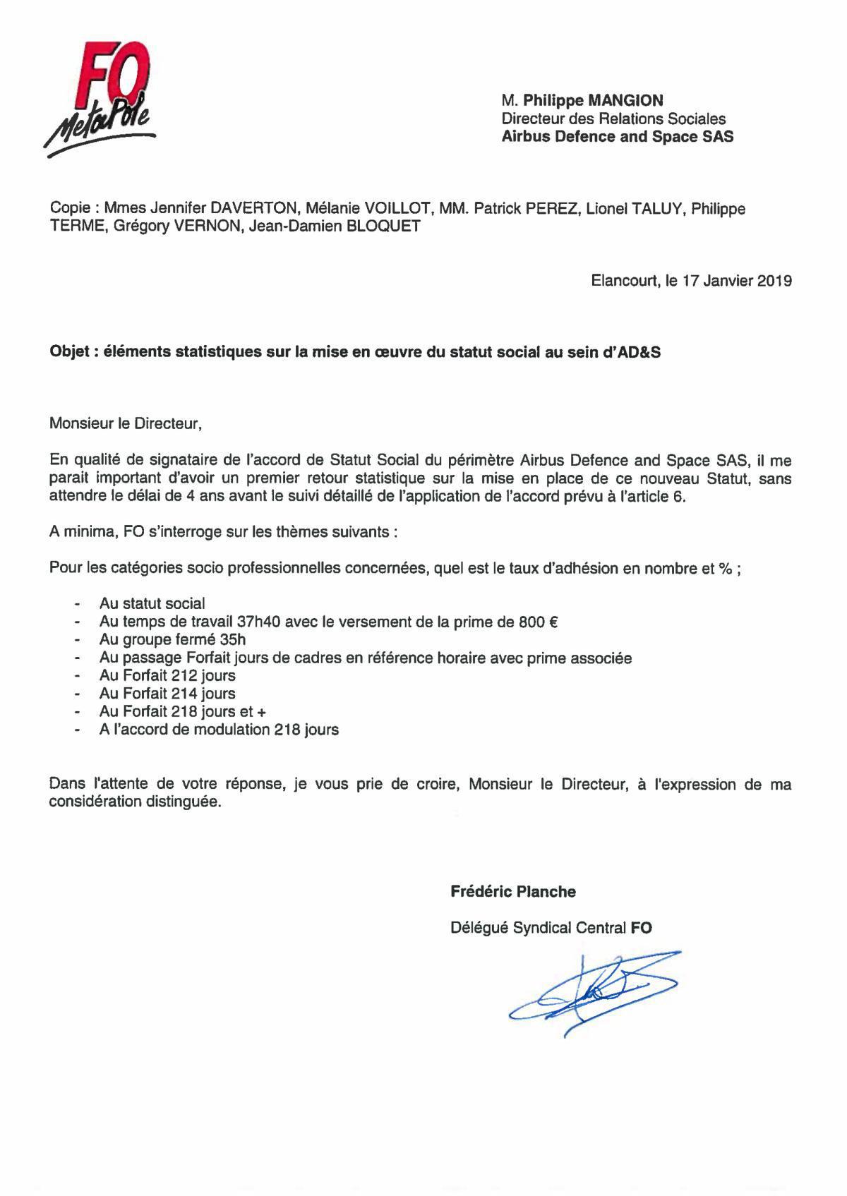 Statut Social : FO demande des comptes Statut Social : FO demande des comptes