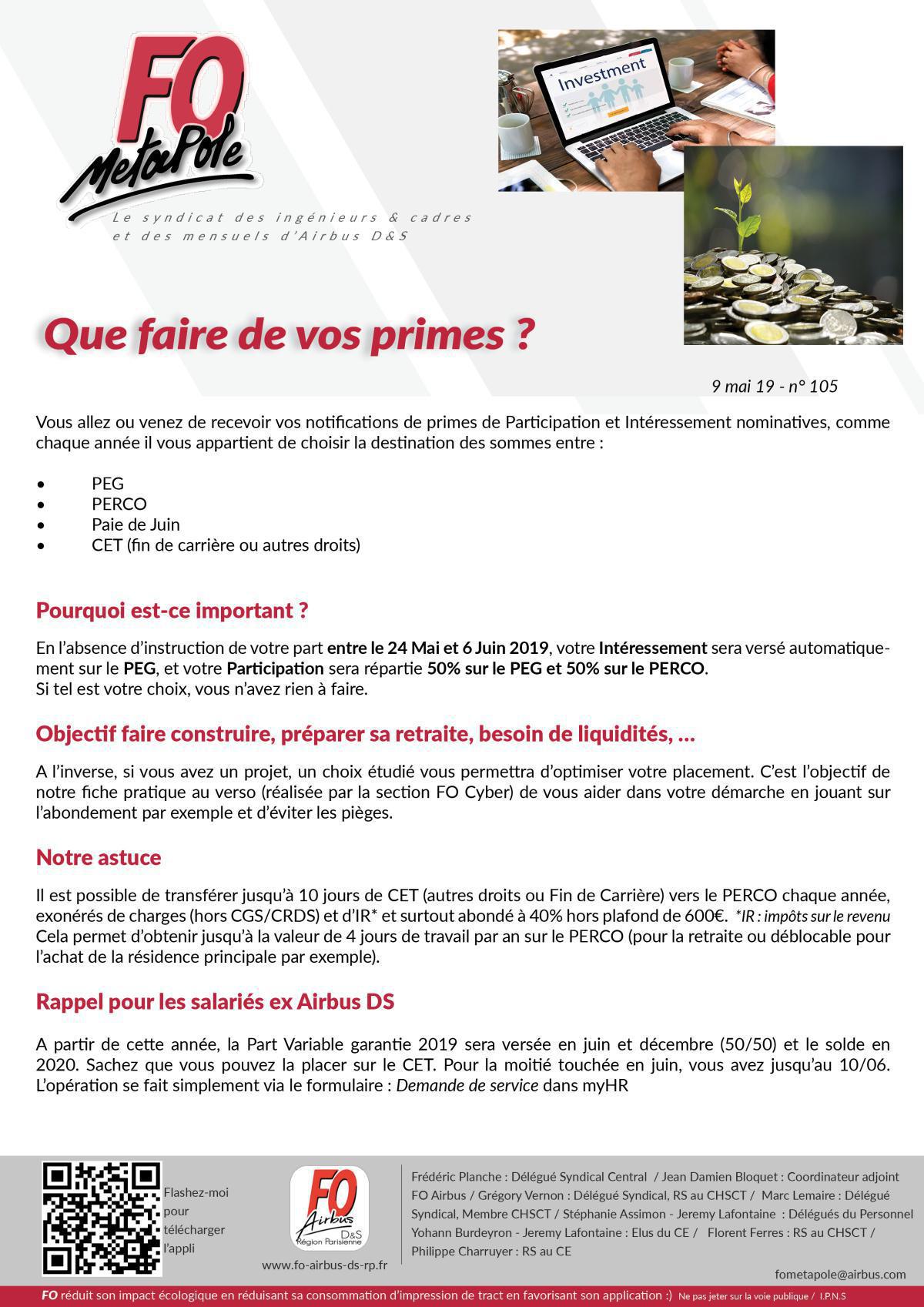 Que faire de vos primes ? Que faire de vos primes ?