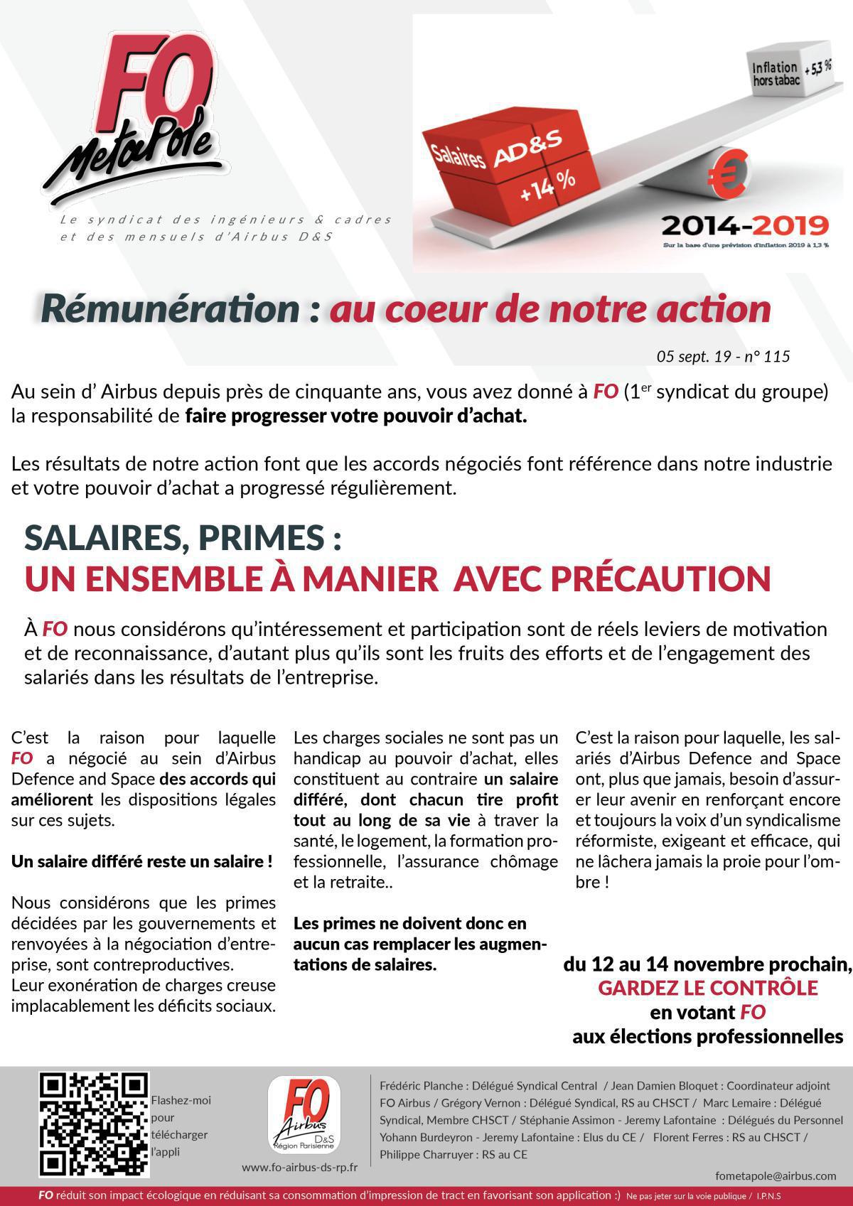 Rémunération : FO au coeur de l'action Rémunération : FO au coeur de l'action