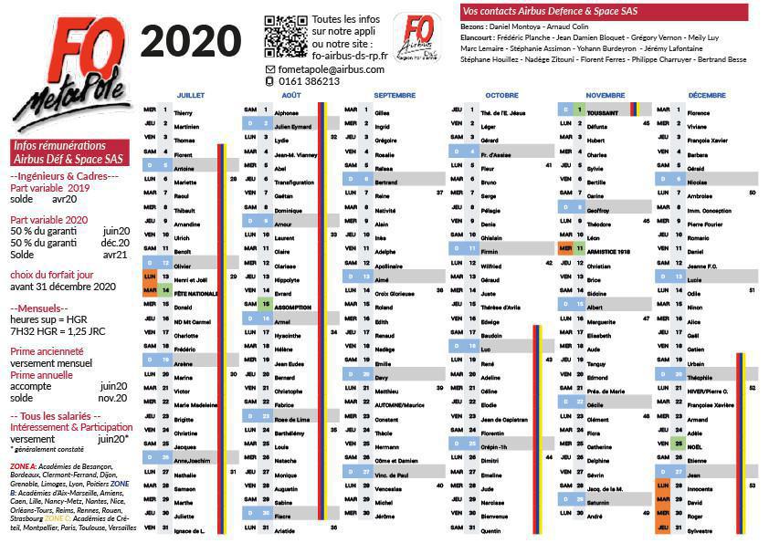 Calendrier 2020 Calendrier 2020