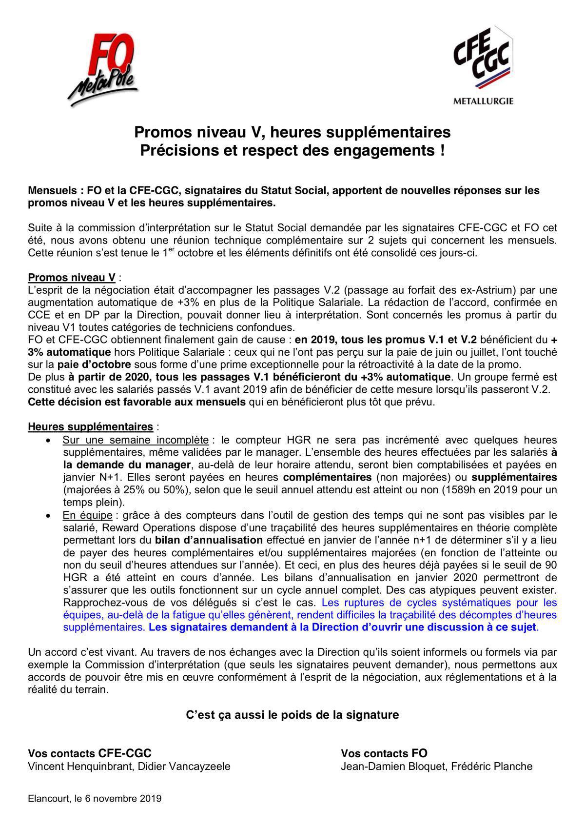 Promos niveau V, heures Sup du nouveau Promos niveau V, heures Sup du nouveau