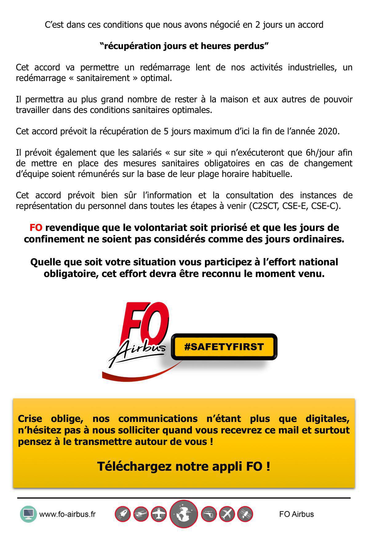 L'accord récupération jours et heures perdus. L'accord récupération jours et heures perdus.