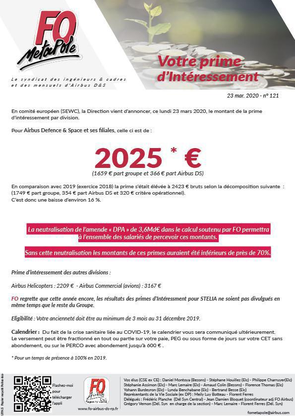 Prime d'intéressement (exercice 2019) maj Prime d'intéressement (exercice 2019) maj