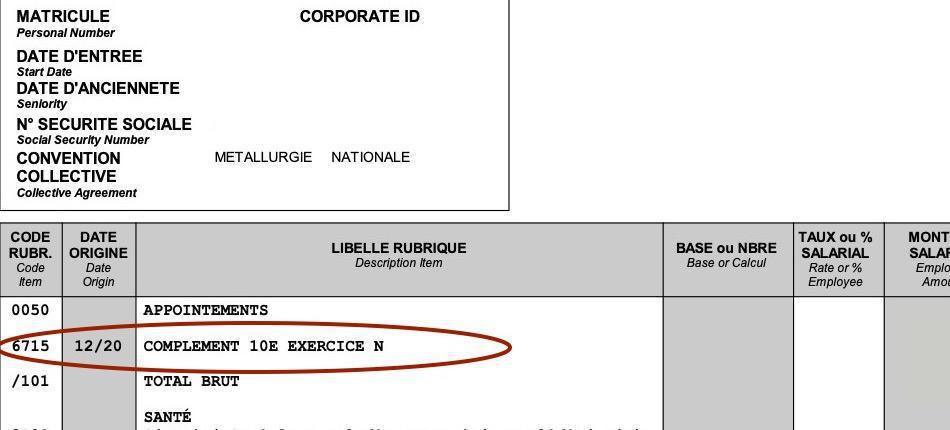 Salaire : Complément 10E Exercice N kesako ?