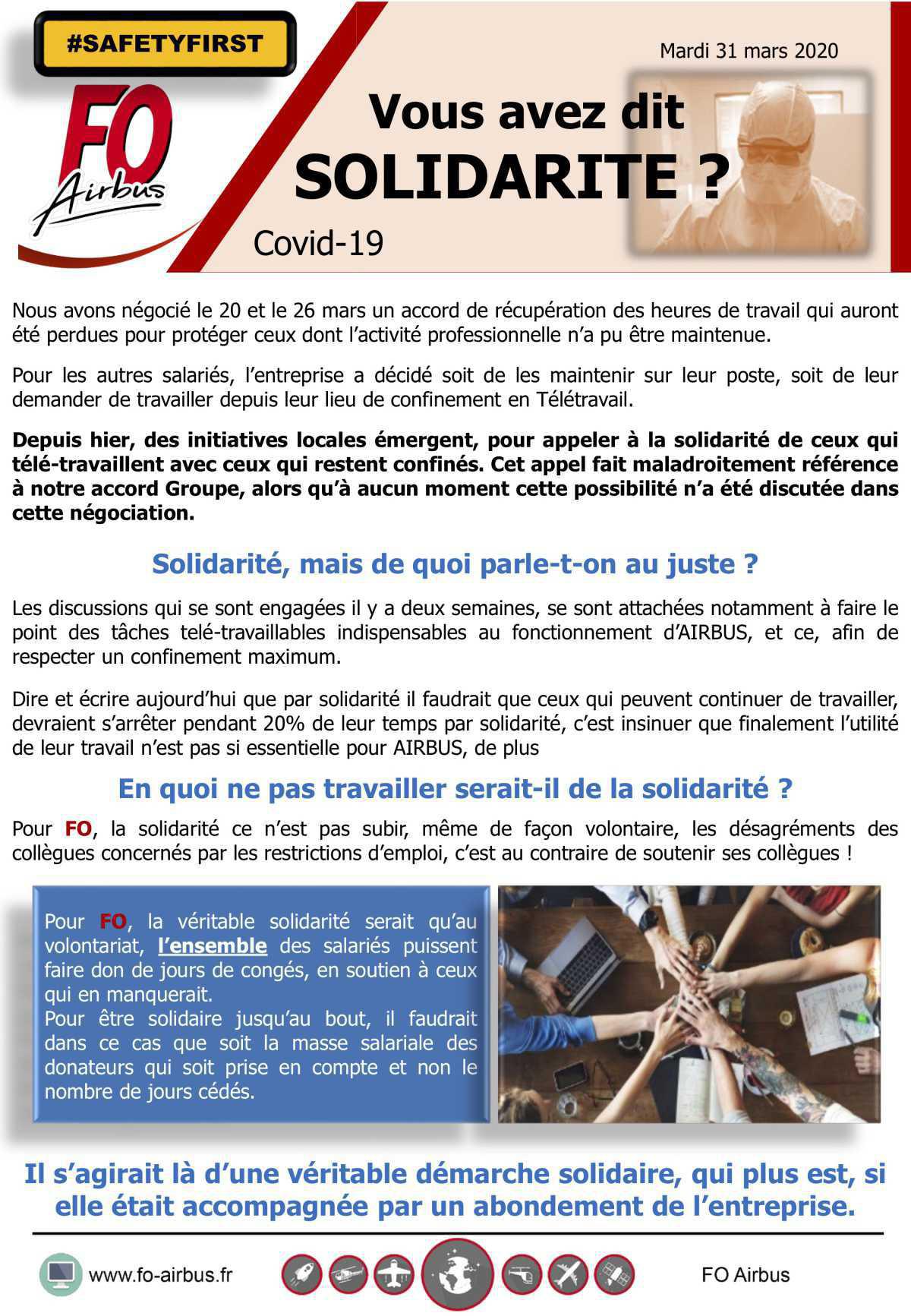 Vous avez dit solidarité ? Vous avez dit solidarité ?