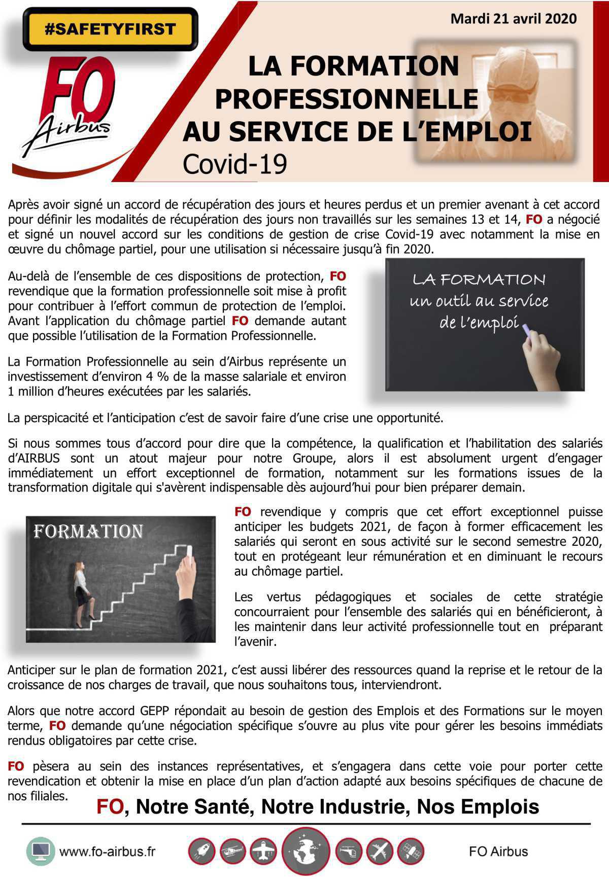 Formation professionnelle au service de l'emploi Formation professionnelle au service de l'emploi