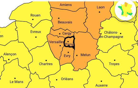 Alerte Orange Neige et Verglas sur l'IDF et 1er jour de couvre feu Alerte Orange Neige et Verglas sur l'IDF et 1er jour de couvre feu