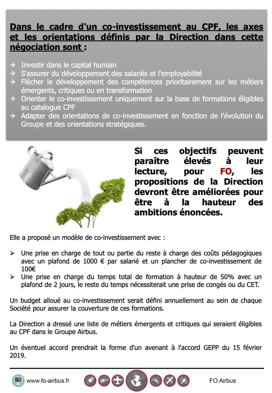 CPF : les propositions de co-investissement d'Airbus CPF : les propositions de co-investissement d'Airbus