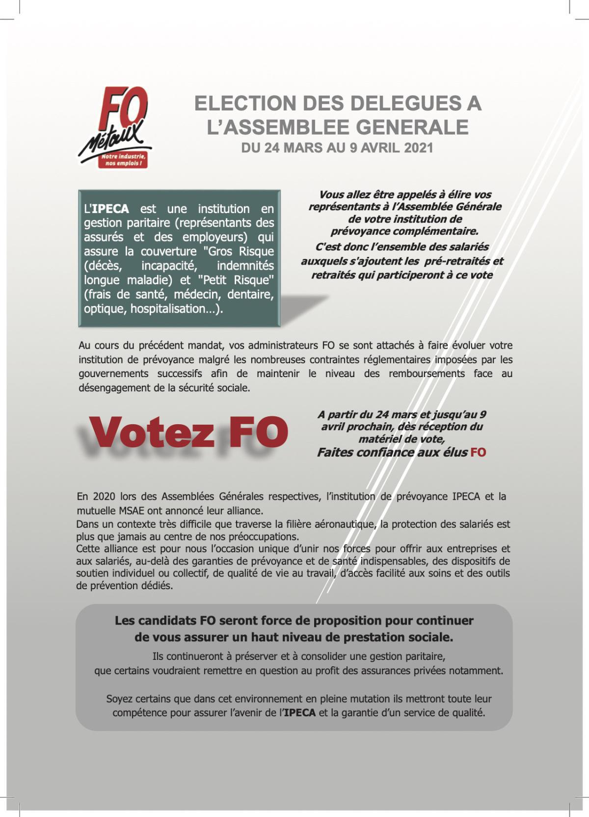 IPECA : Elections des délégués à l'assemblée générale IPECA : Elections des délégués à l'assemblée générale