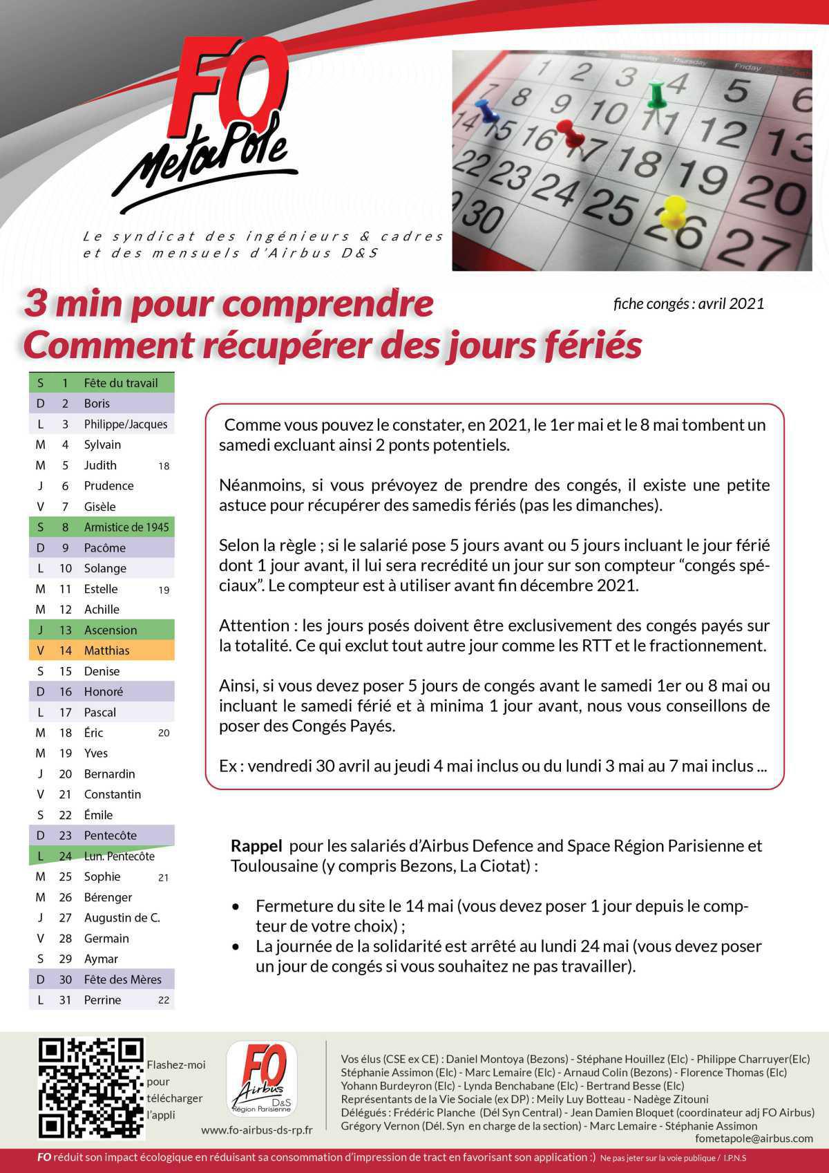 Comment récupérer les jours fériés de mai et des autres mois ? Comment récupérer les jours fériés de mai et des autres mois ?