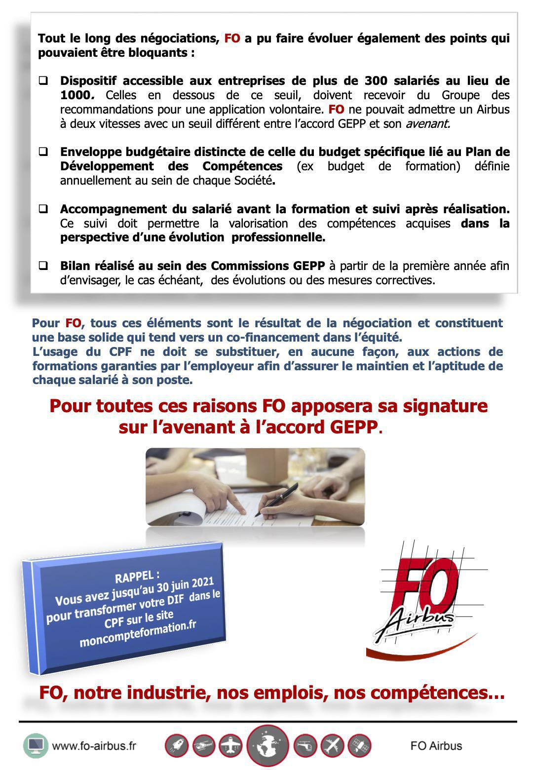 Avenant à l'accord GEPP, un co-financement dans l'équité Avenant à l'accord GEPP, un co-financement dans l'équité