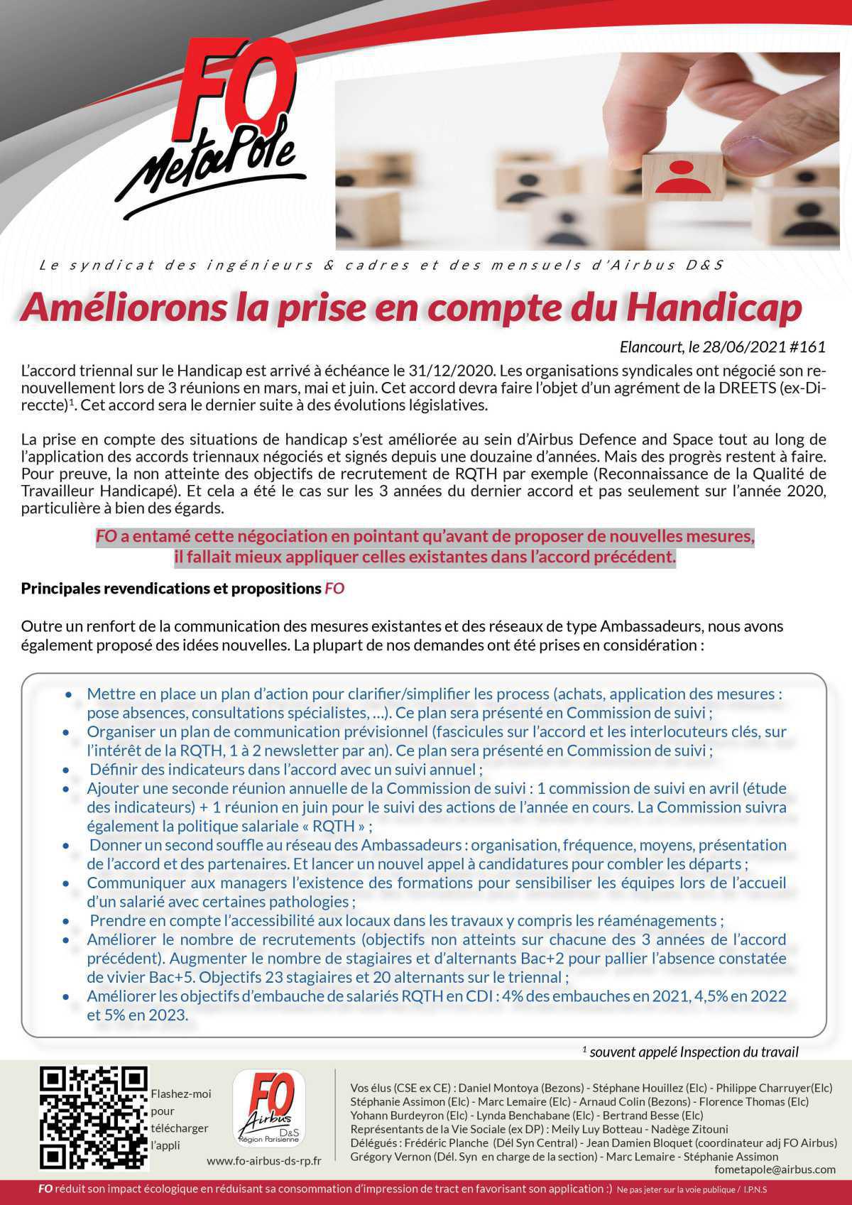 Améliorons la prise en compte du Handicap (Accord) Améliorons la prise en compte du Handicap (Accord)