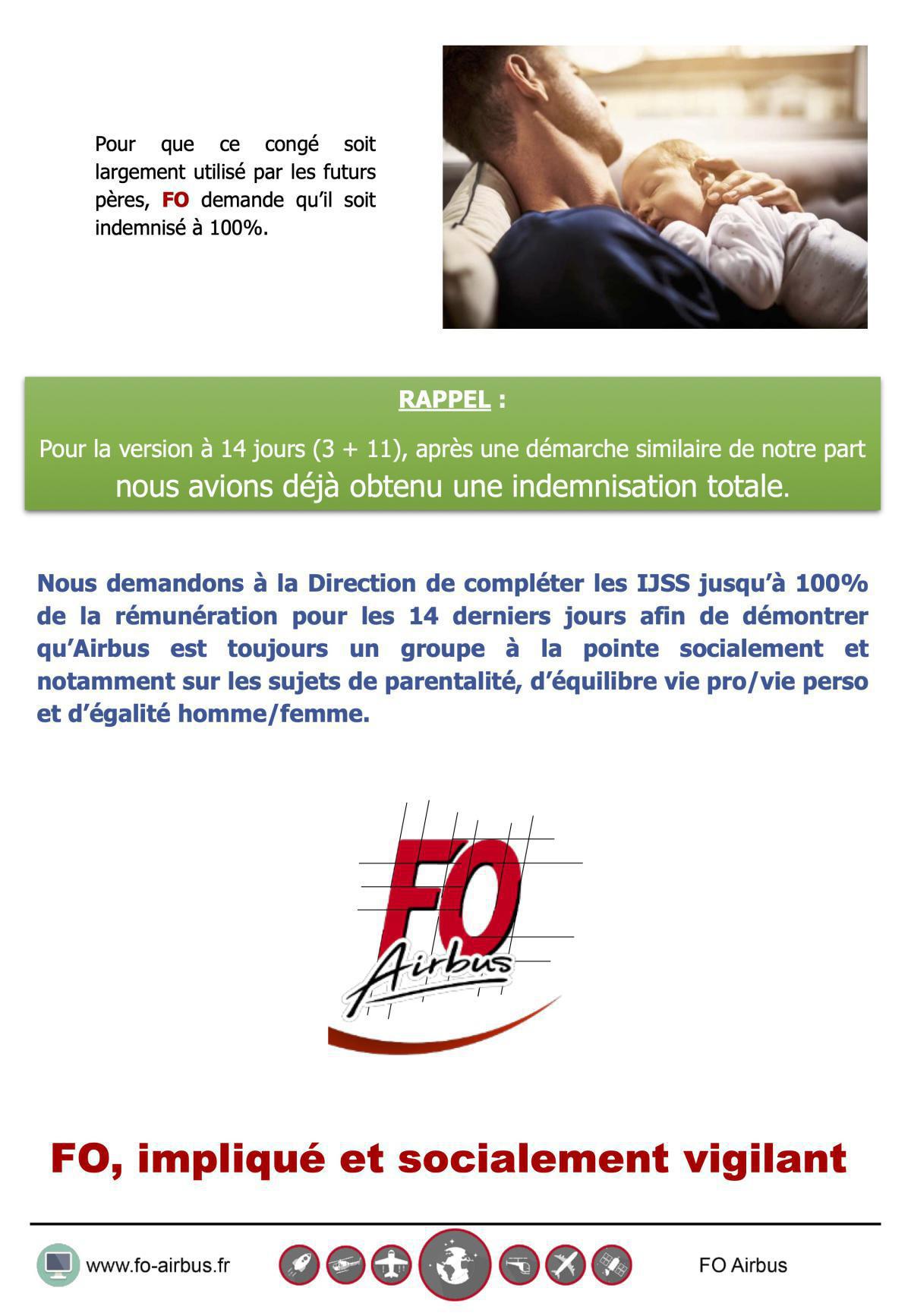 Congé Paternité : FO revendique une indemnisation à 100% Congé Paternité : FO revendique une indemnisation à 100%