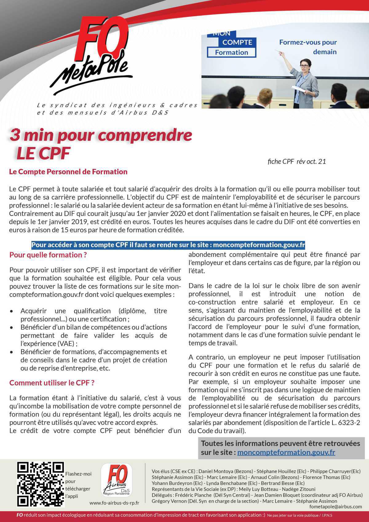 Fiche pratique : 3' sur le CPF Fiche pratique : 3' sur le CPF