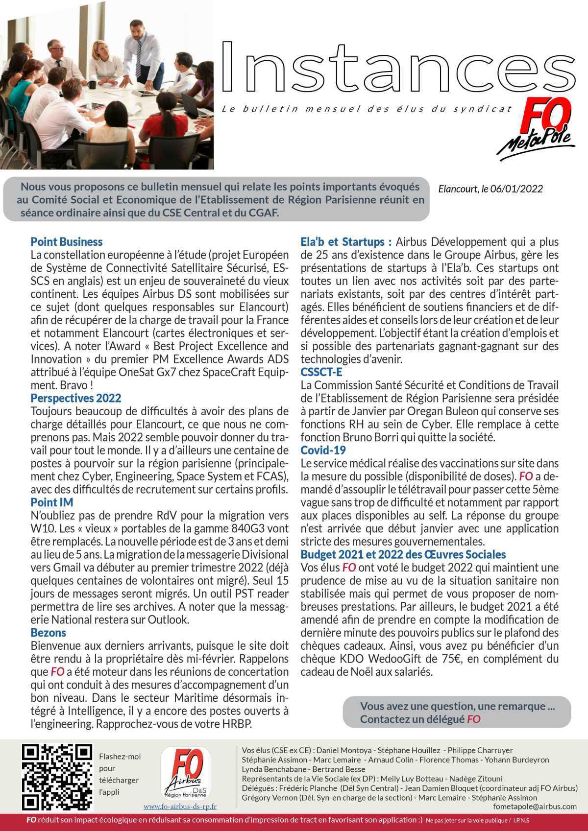 L'écho des instances #jan 22 L'écho des instances #jan 22