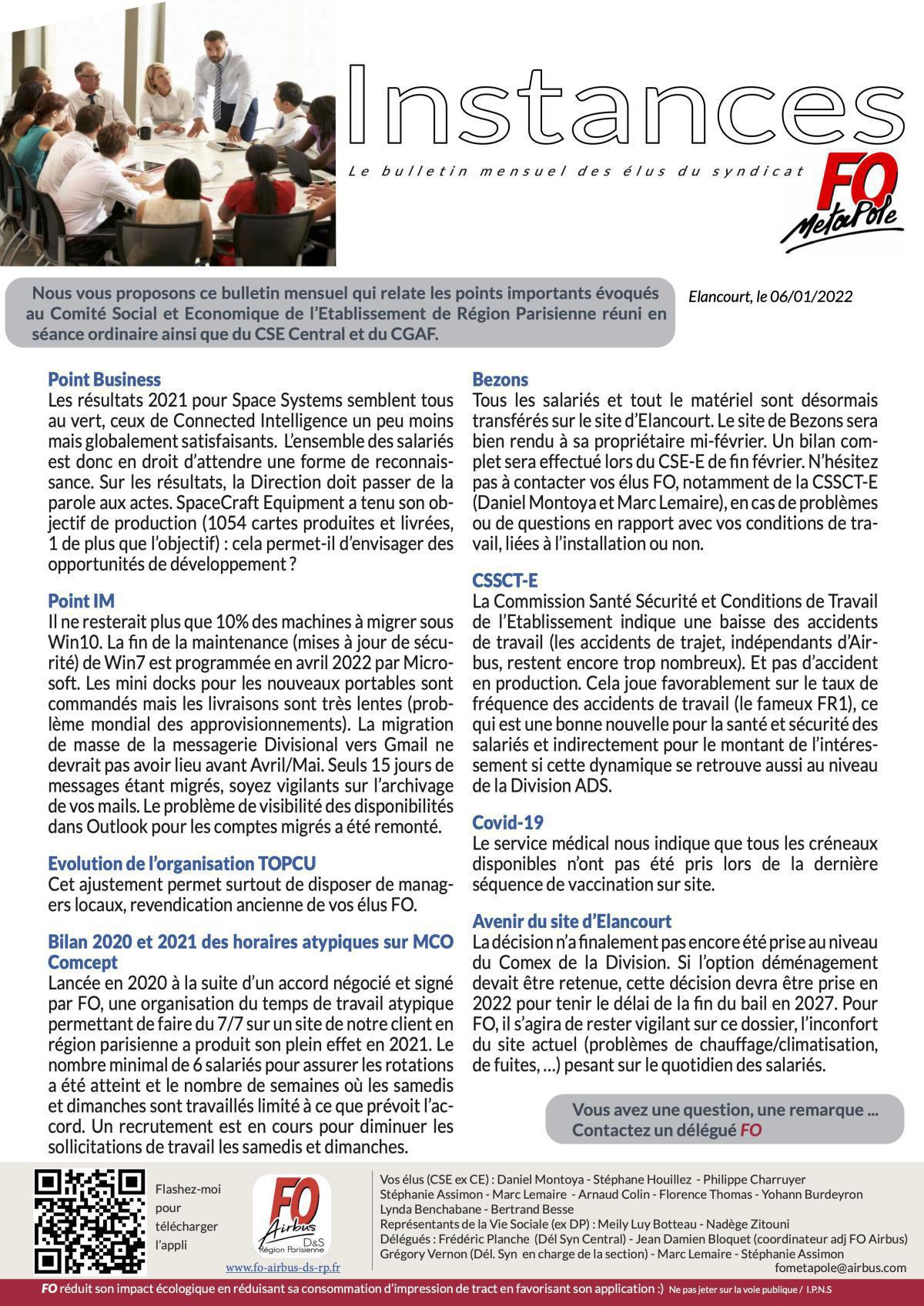 Le bulletin des instances #fév 22 Le bulletin des instances #fév 22