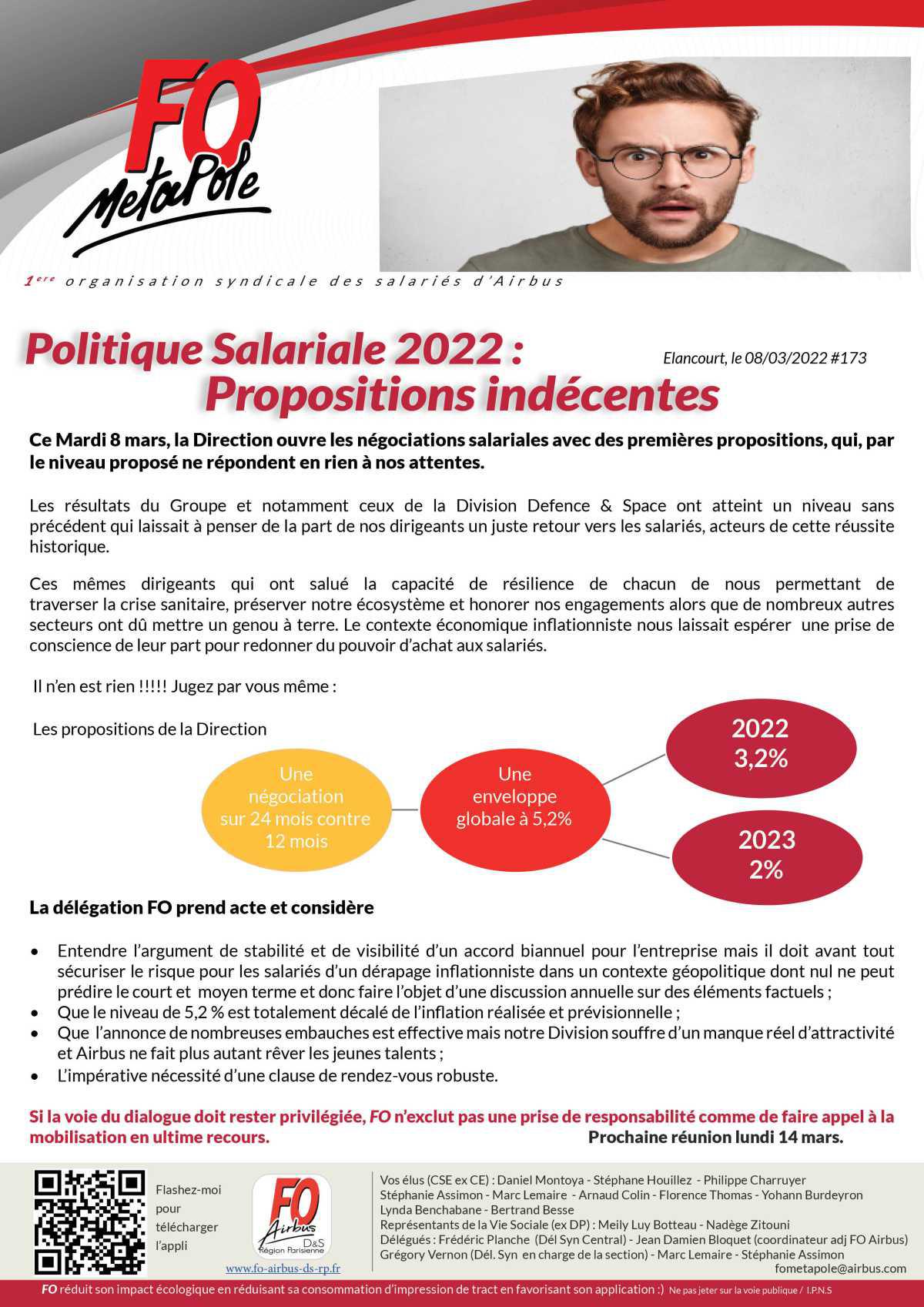 Politique Salariale 2022 : Propositions indécentes