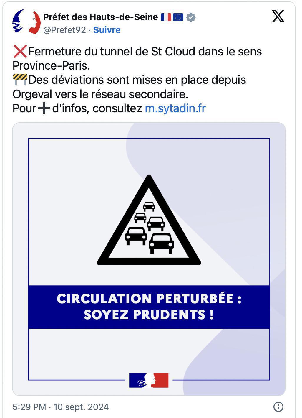 Le tunnel de Saint-Cloud fermé en urgence : circulation très compliquée sur l'autoroute A13 Le tunnel de Saint-Cloud fermé en urgence : circulation très compliquée sur l'autoroute A13