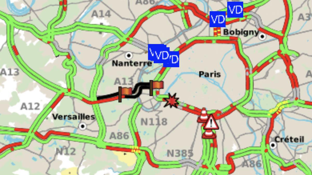 Le tunnel de Saint-Cloud fermé en urgence : circulation très compliquée sur l'autoroute A13