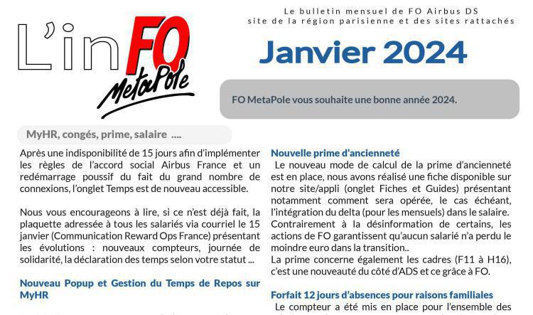Bulletin de Janvier 2024