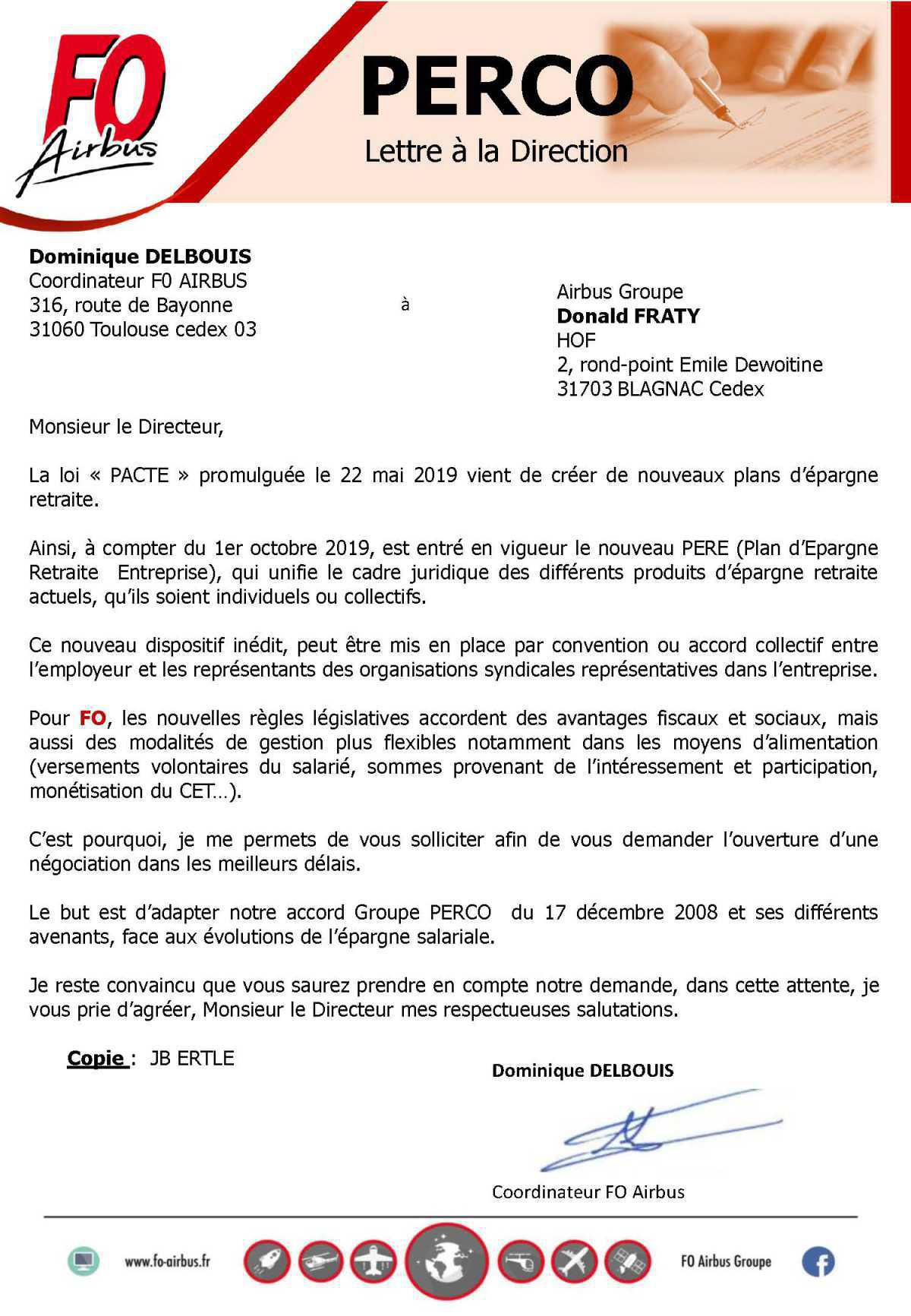 Nouveau PERCO : FO demande l'ouverture de négociations