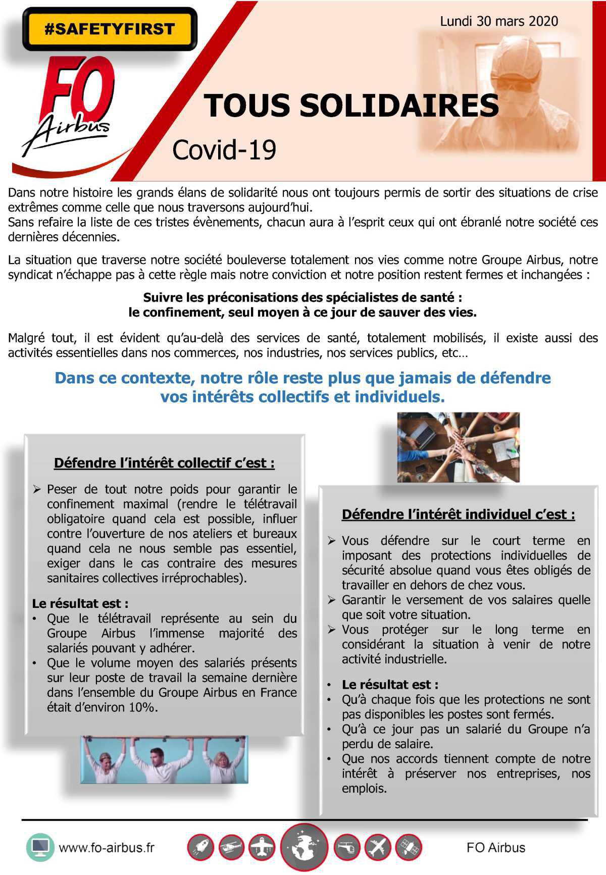 Covid-19 : TOUS SOLIDAIRES