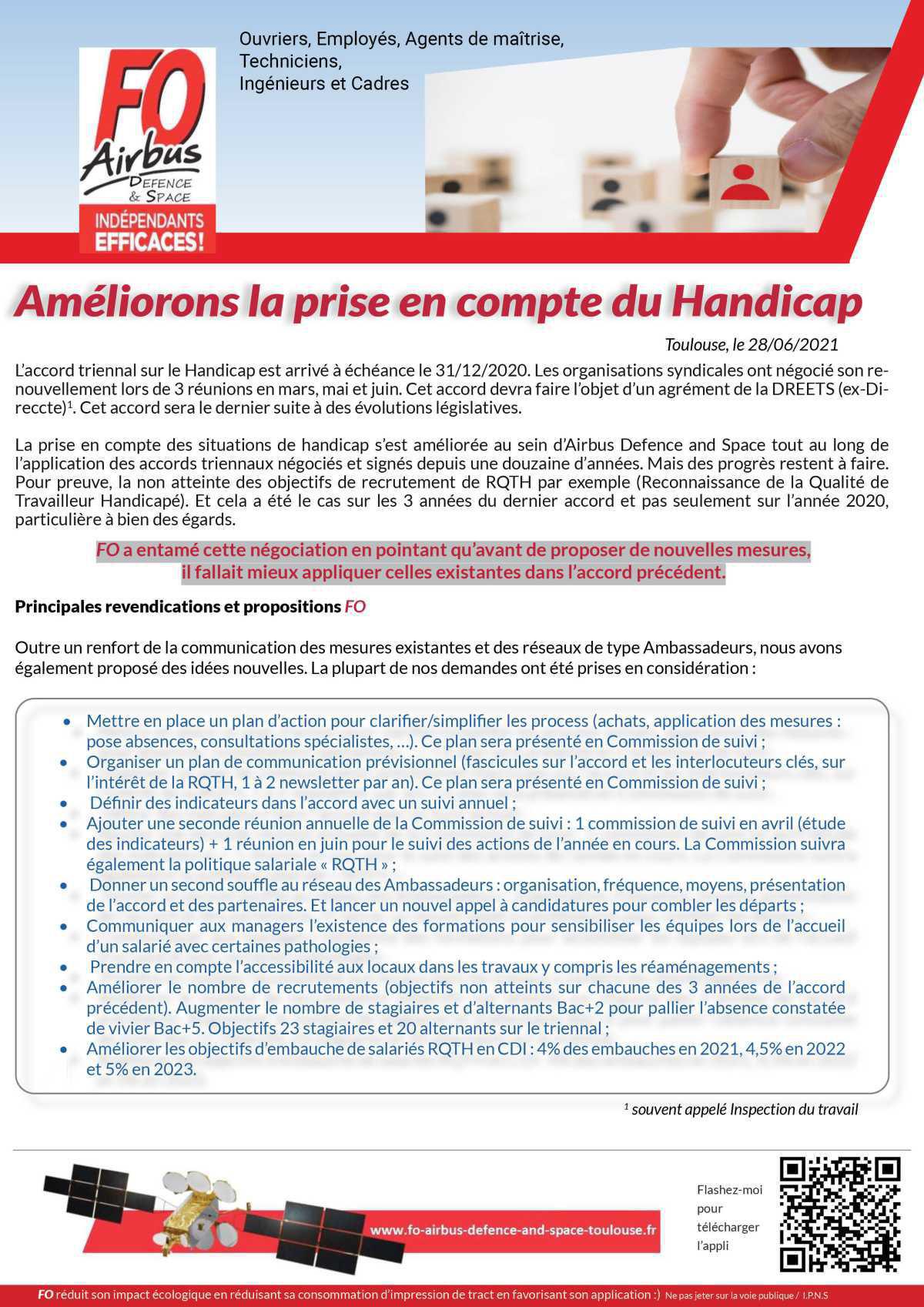 Améliorons la prise en compte du Handicap (Accord) Améliorons la prise en compte du Handicap (Accord)
