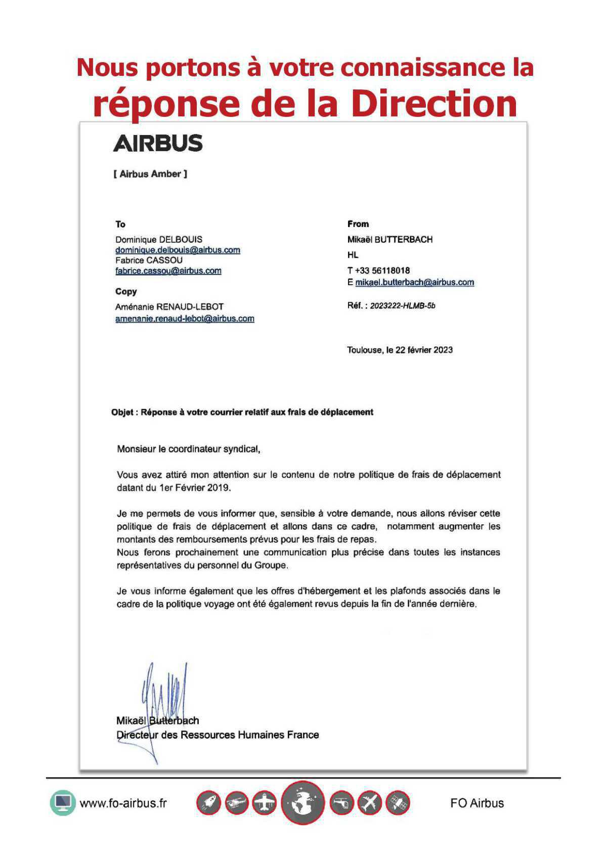 FO revendique et obtient la revalorisation des frais de déplacement FO revendique et obtient la revalorisation des frais de déplacement