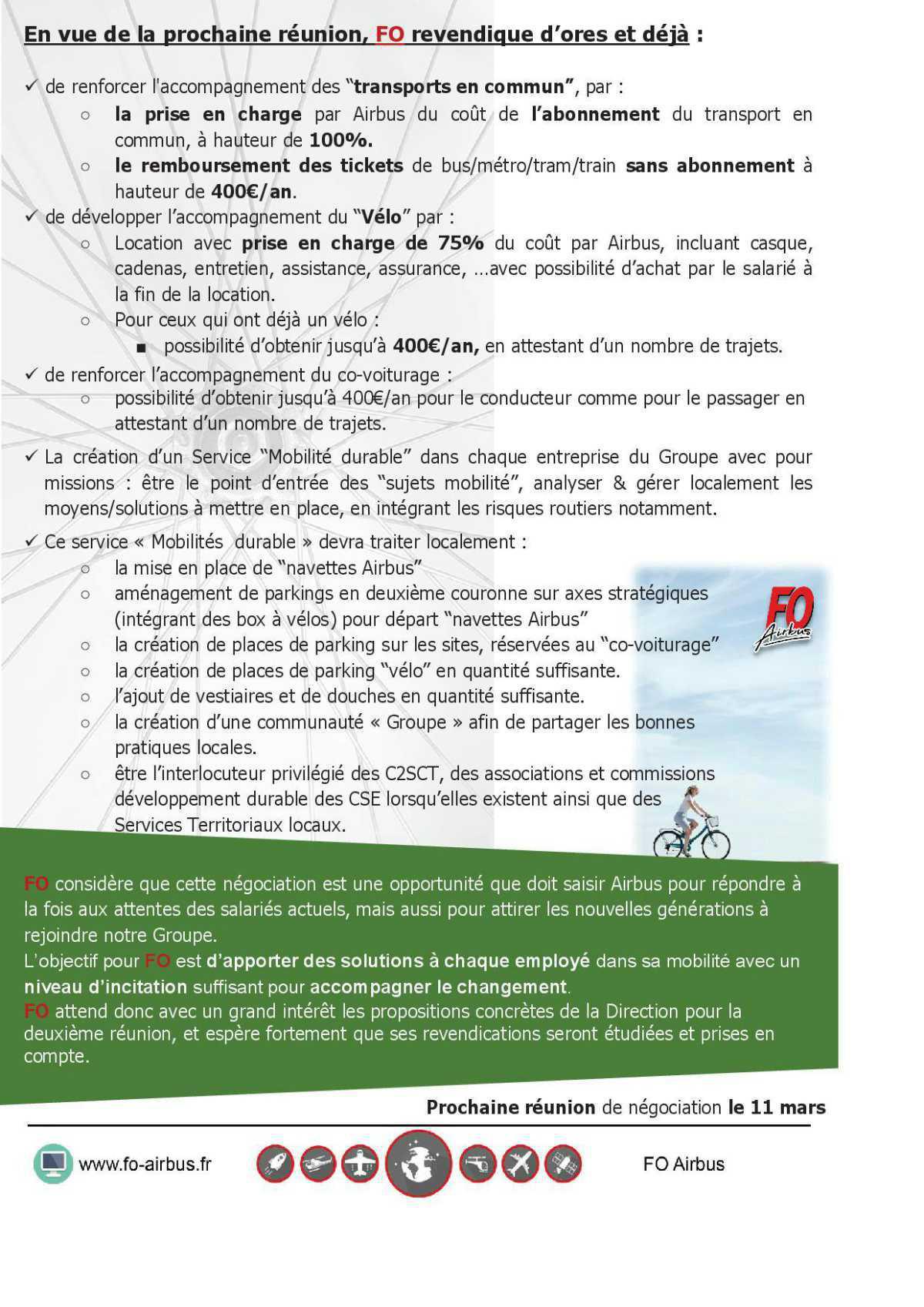 Mobilité, 1ère réunion de négociation Mobilité, 1ère réunion de négociation