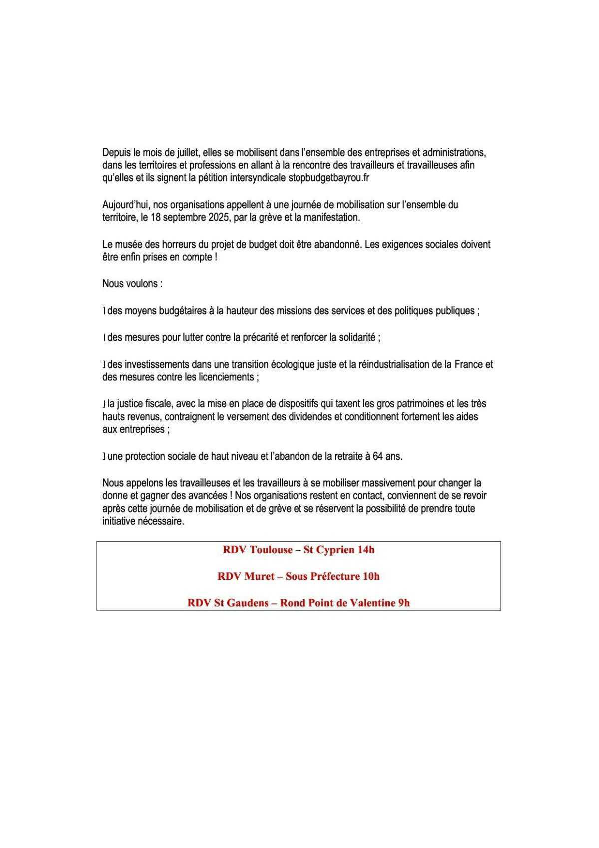 Les sacrifices pour le monde du travail, ça suffit !