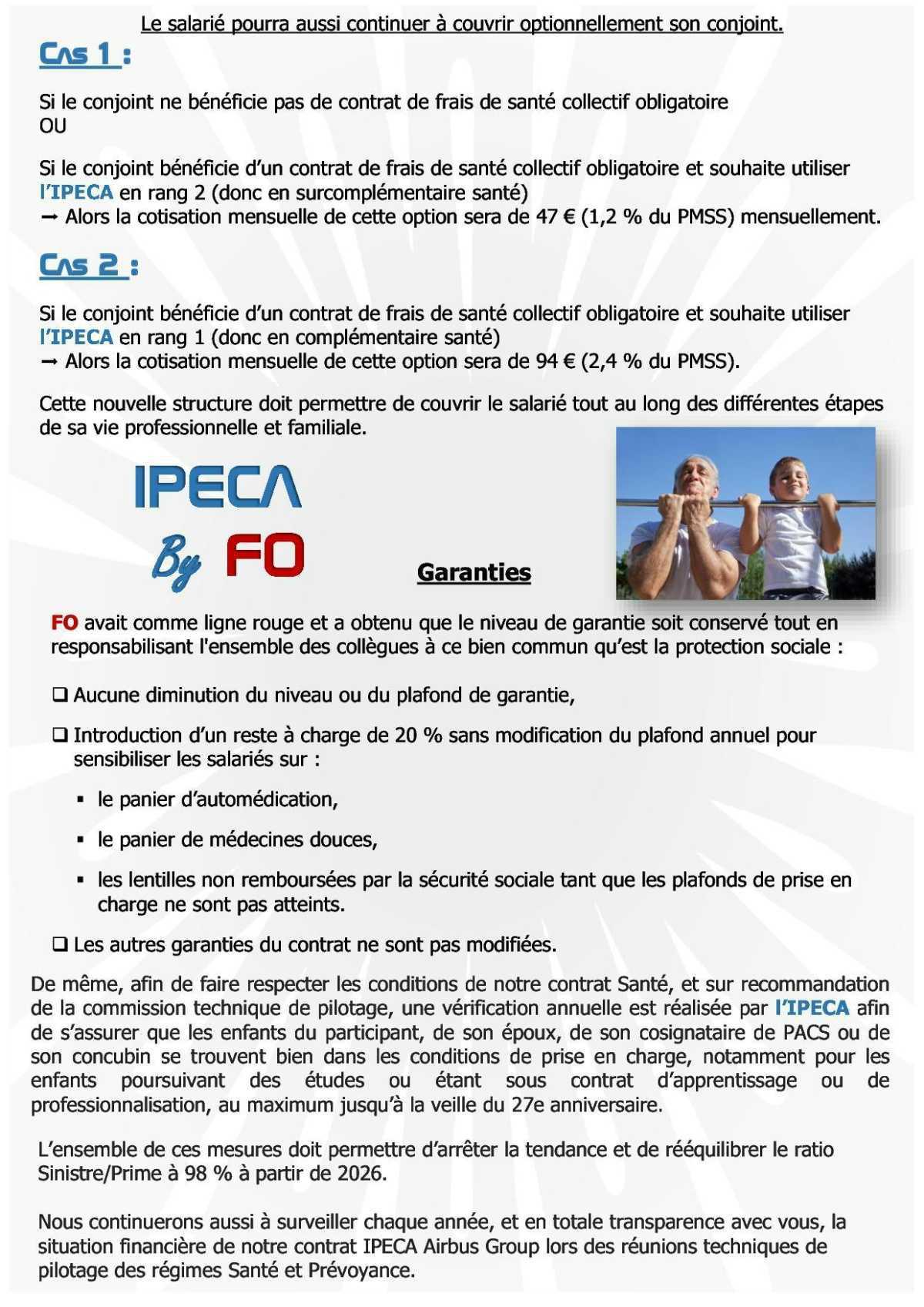IPECA - Avenant au contrat santé / prévoyance
