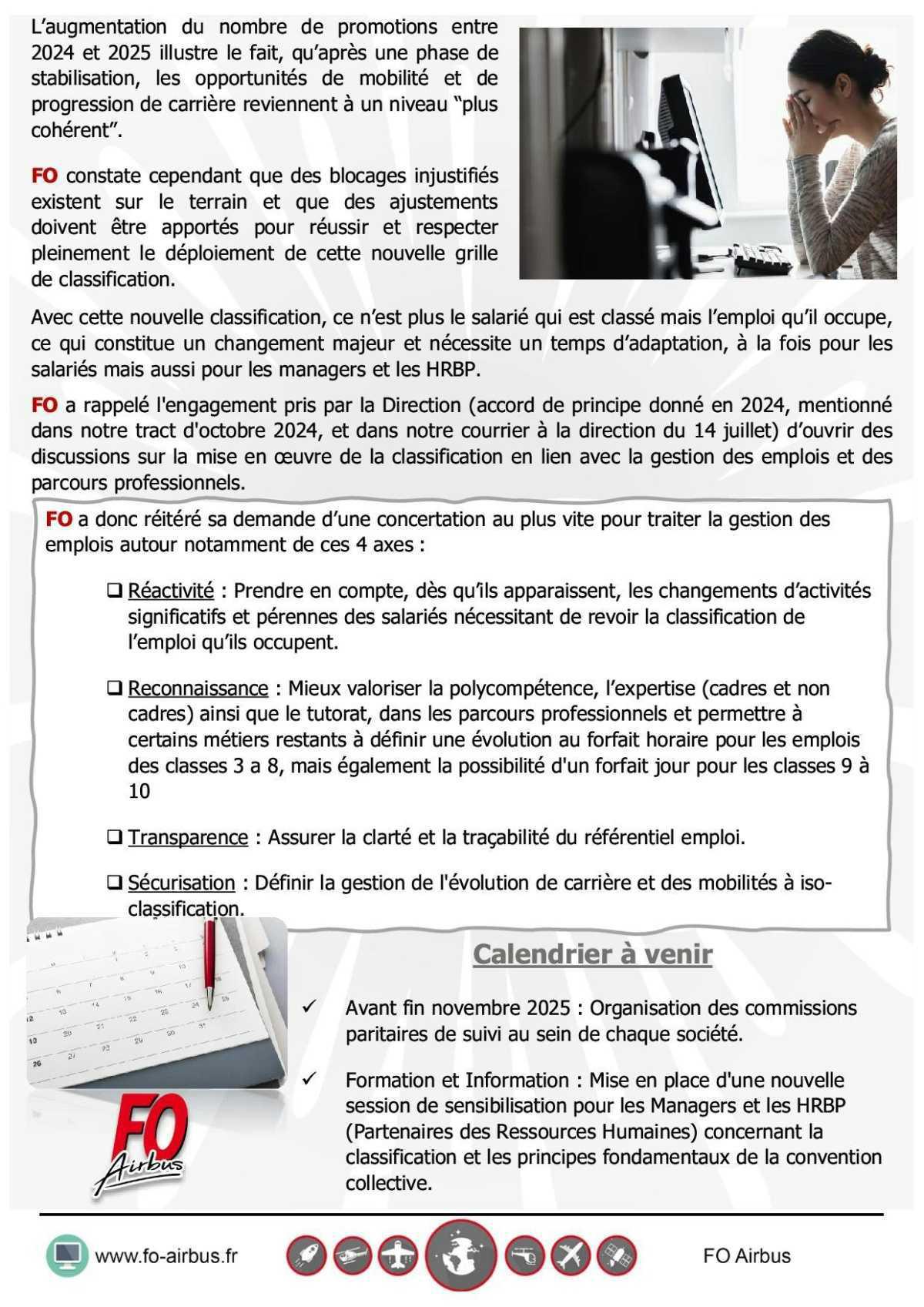 Classifications - Promotions 2025 et demande de concertation
