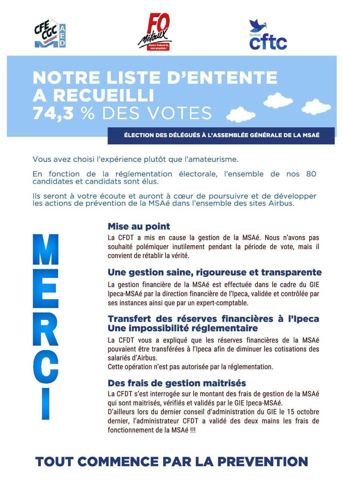 Elections MSAé - Merci !