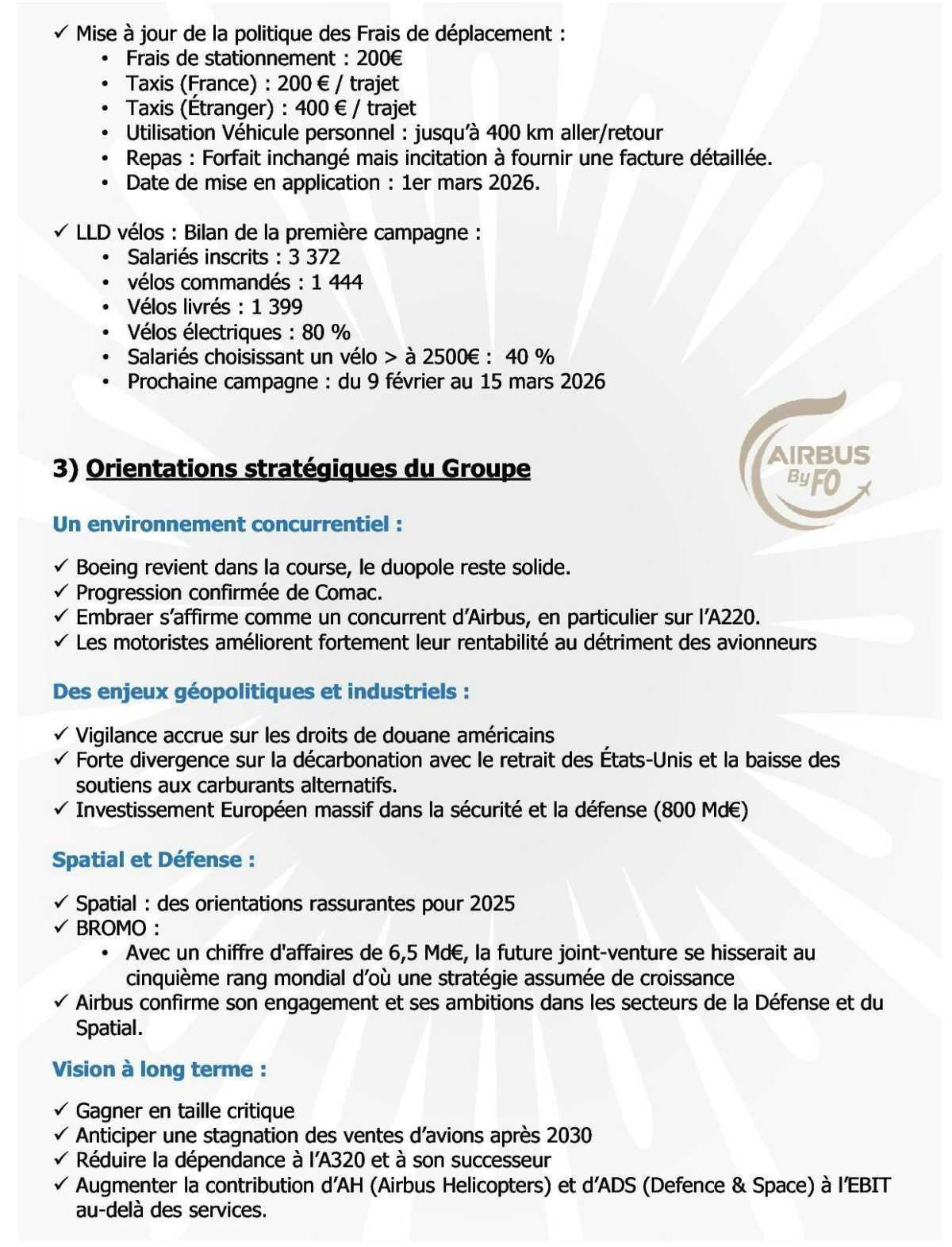 Echos du Comité de Groupe Airbus France