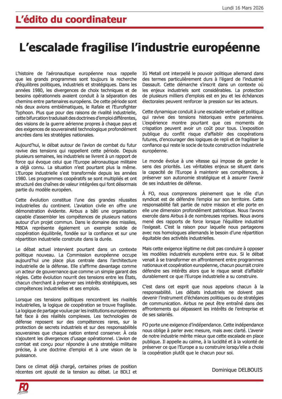 L'escalade fragilise l'industrie européenne