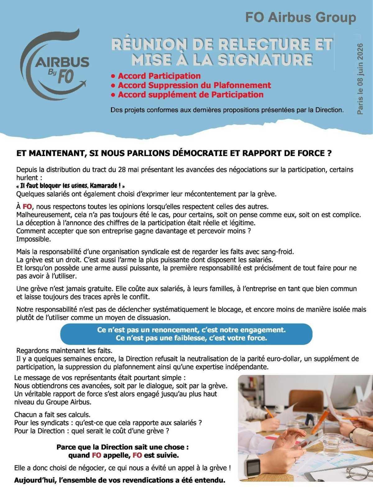 PARTICIPATION : supplément 2025 et nouvel accord à la signature