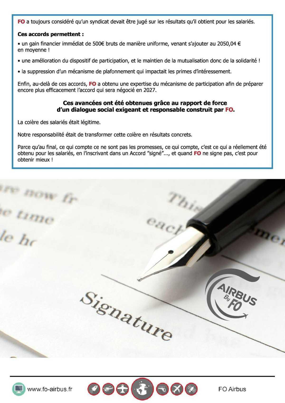 Participation - FO signe les 3 accords