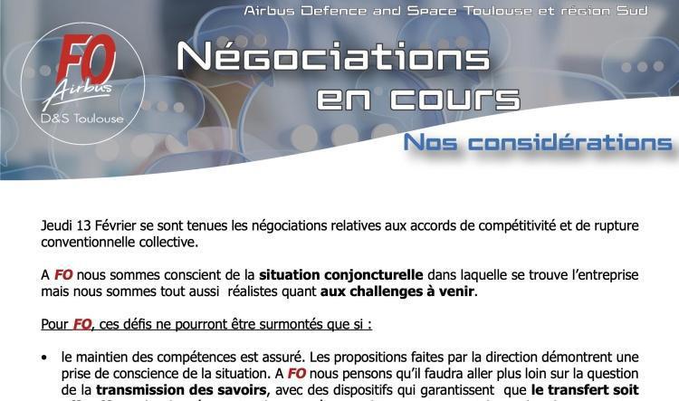 Négociations en cours : nos considérations