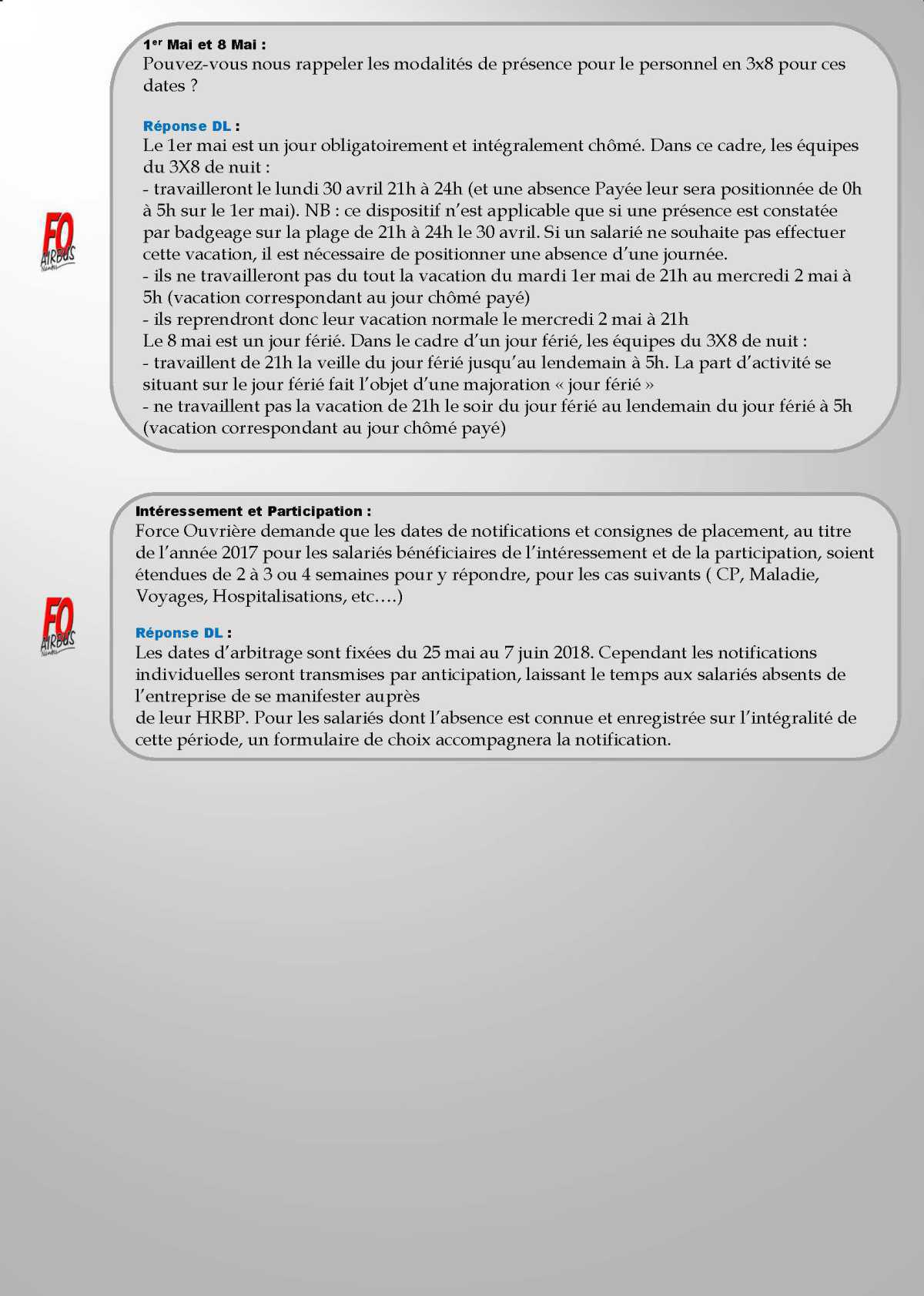 Réponses questions DP direction Avril 2018