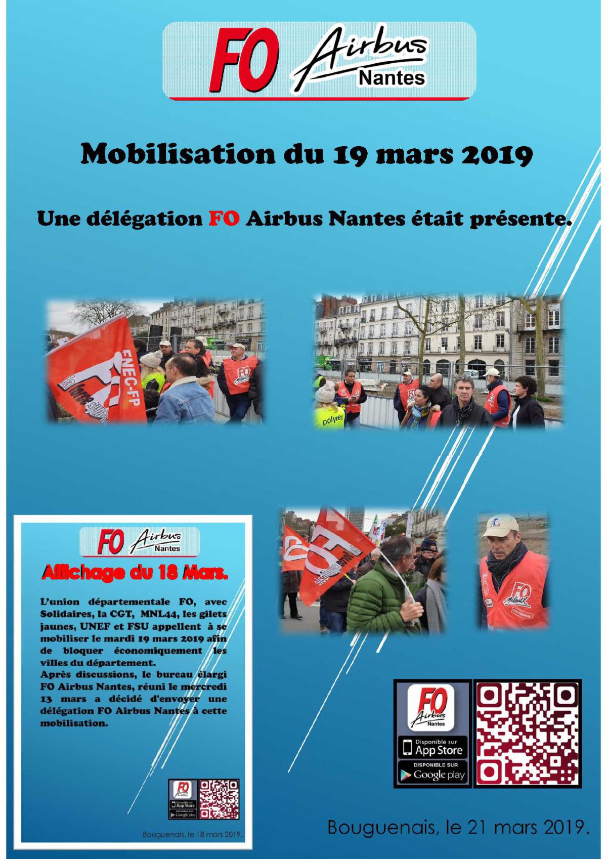 Mobilisation du 19 mars 2019.