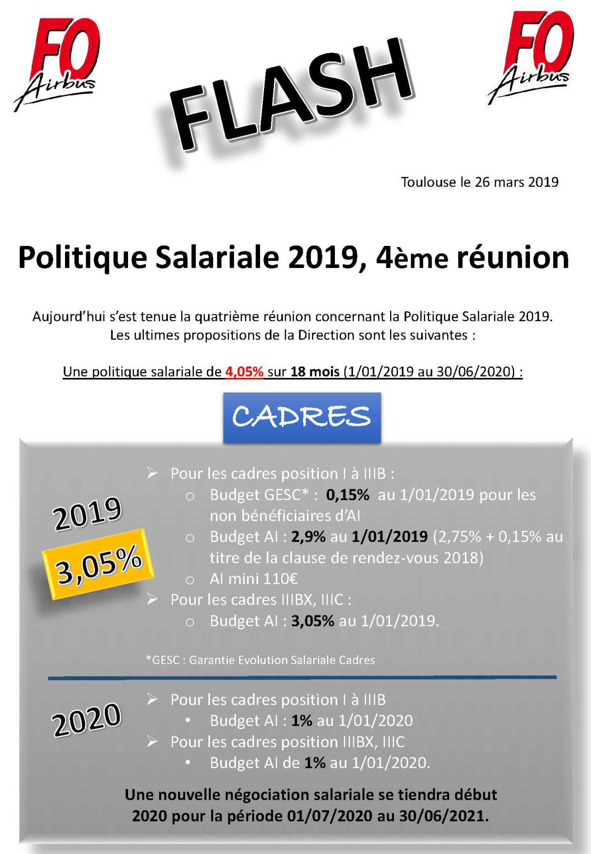 Flash 4ème réunion politique salariale 2019 - 2020