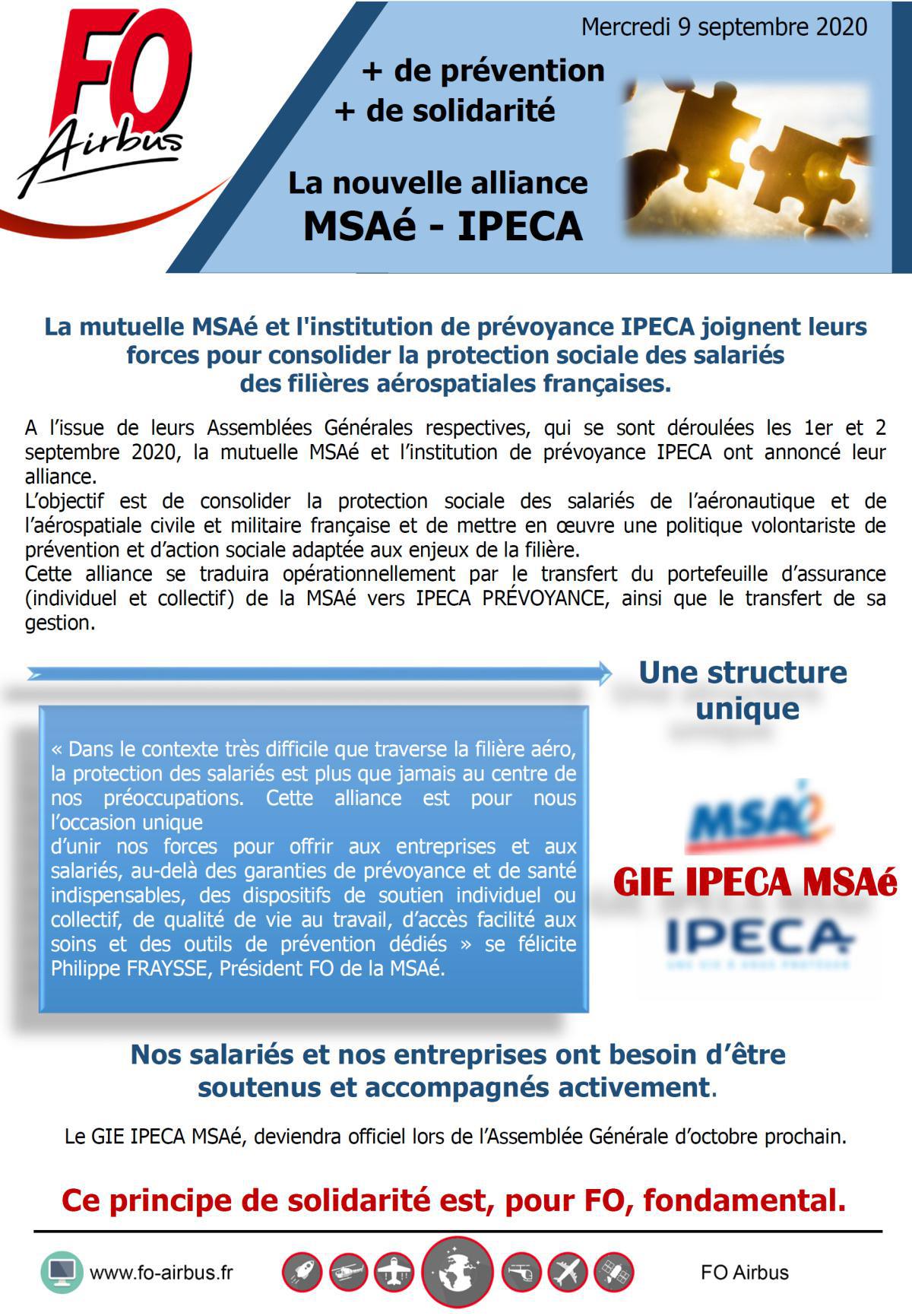 Alliance de la mutuelle MSAé et IPECA