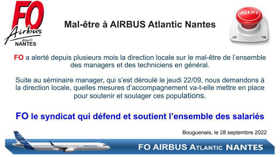 Mal-être à AIRBUS Atlantic Nantes