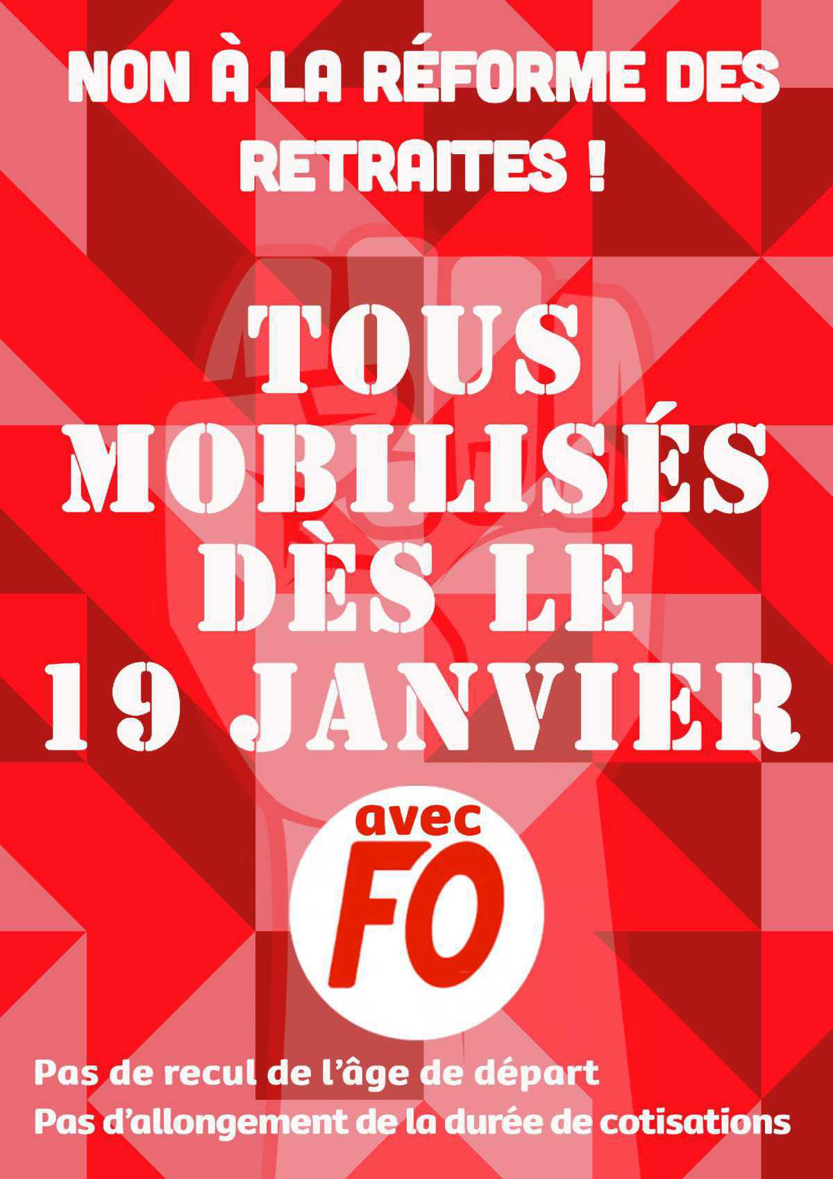 Retraites : Appel à la grève et à la mobilisation le 19 Janvier