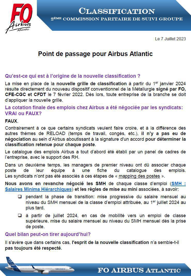 CLASSIFICATION 2ème commission paritaire de suivi groupe
